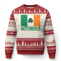 Irish Pride Boxing Fighting Notorious Ugly Christmas Sweater Vintage Ireland Flag Irish Retro Throwback