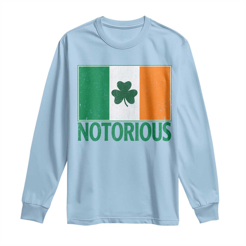 Irish Pride Boxing Fighting Notorious Long Sleeve Shirt Vintage Ireland Flag Irish Retro Throwback