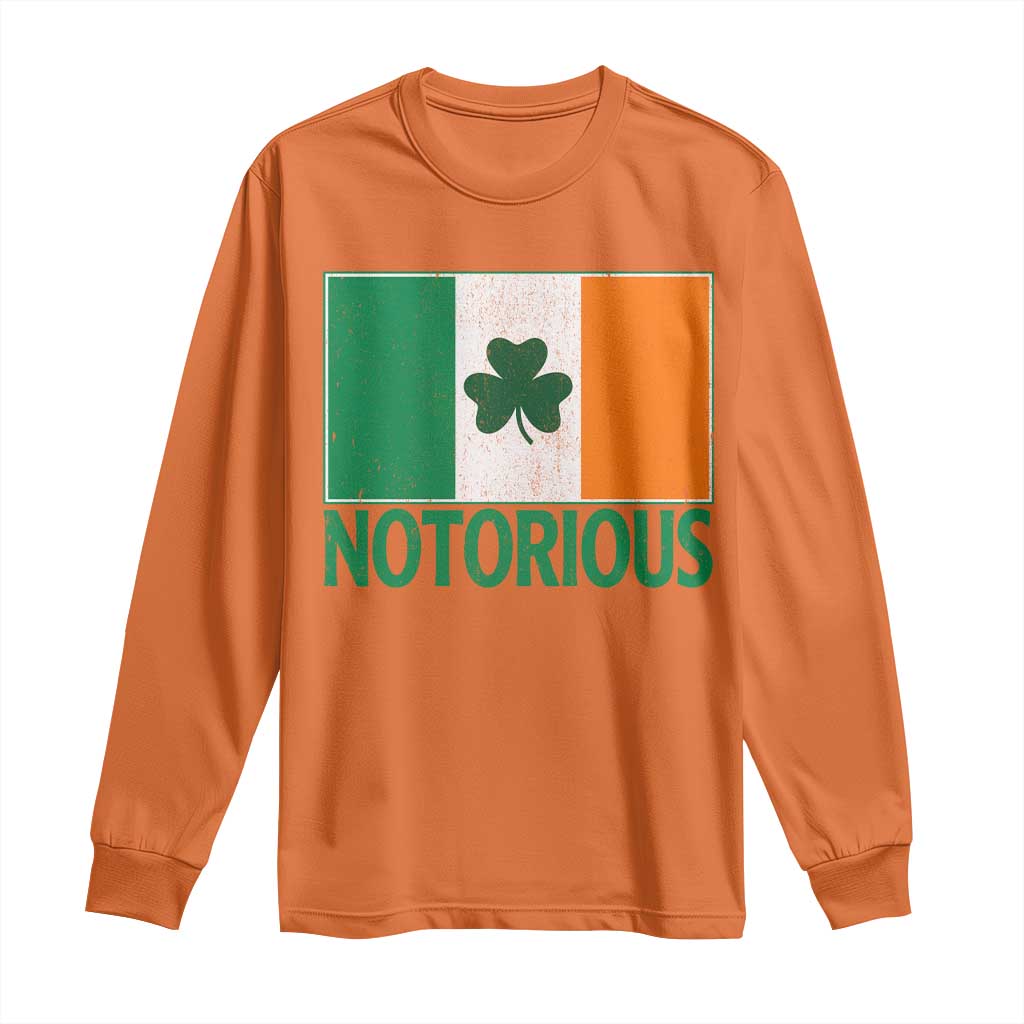 Irish Pride Boxing Fighting Notorious Long Sleeve Shirt Vintage Ireland Flag Irish Retro Throwback