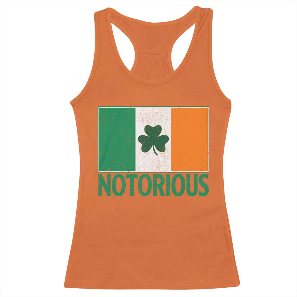 Irish Pride Boxing Fighting Notorious Racerback Tank Top Vintage Ireland Flag Irish Retro Throwback