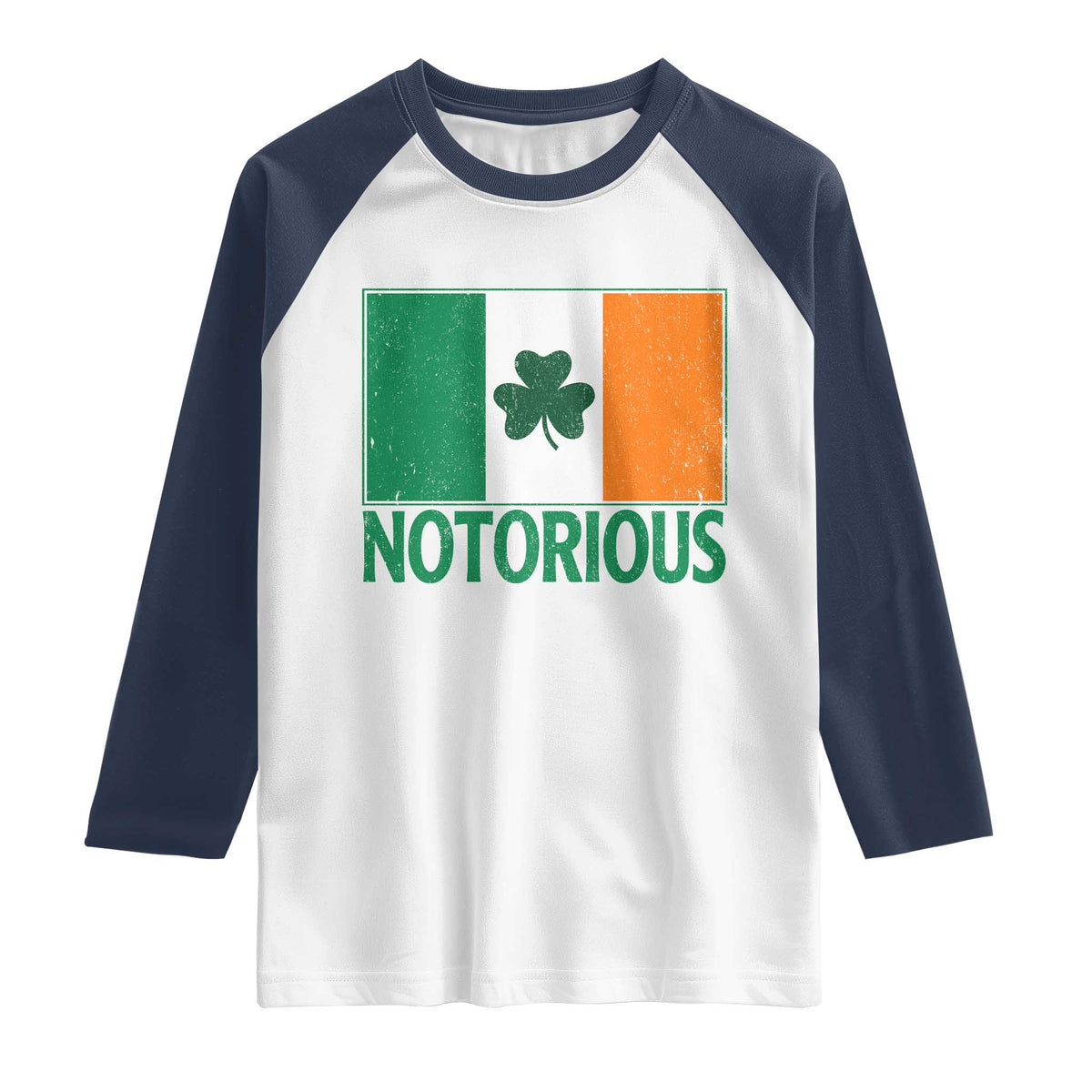 Irish Pride Boxing Fighting Notorious Raglan Shirt Vintage Ireland Flag Irish Retro Throwback