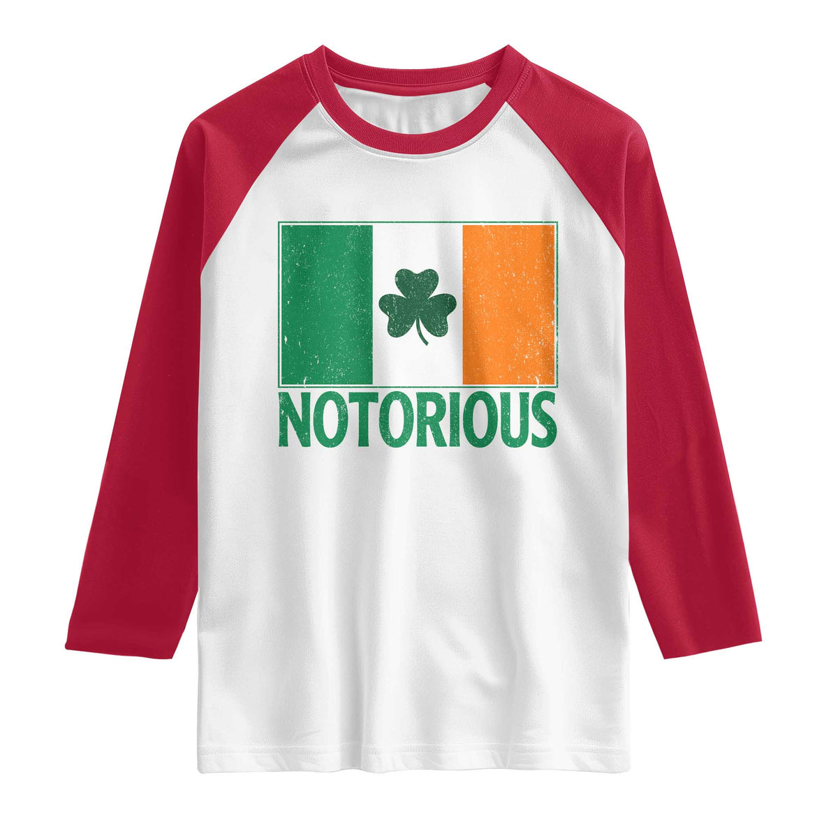 Irish Pride Boxing Fighting Notorious Raglan Shirt Vintage Ireland Flag Irish Retro Throwback