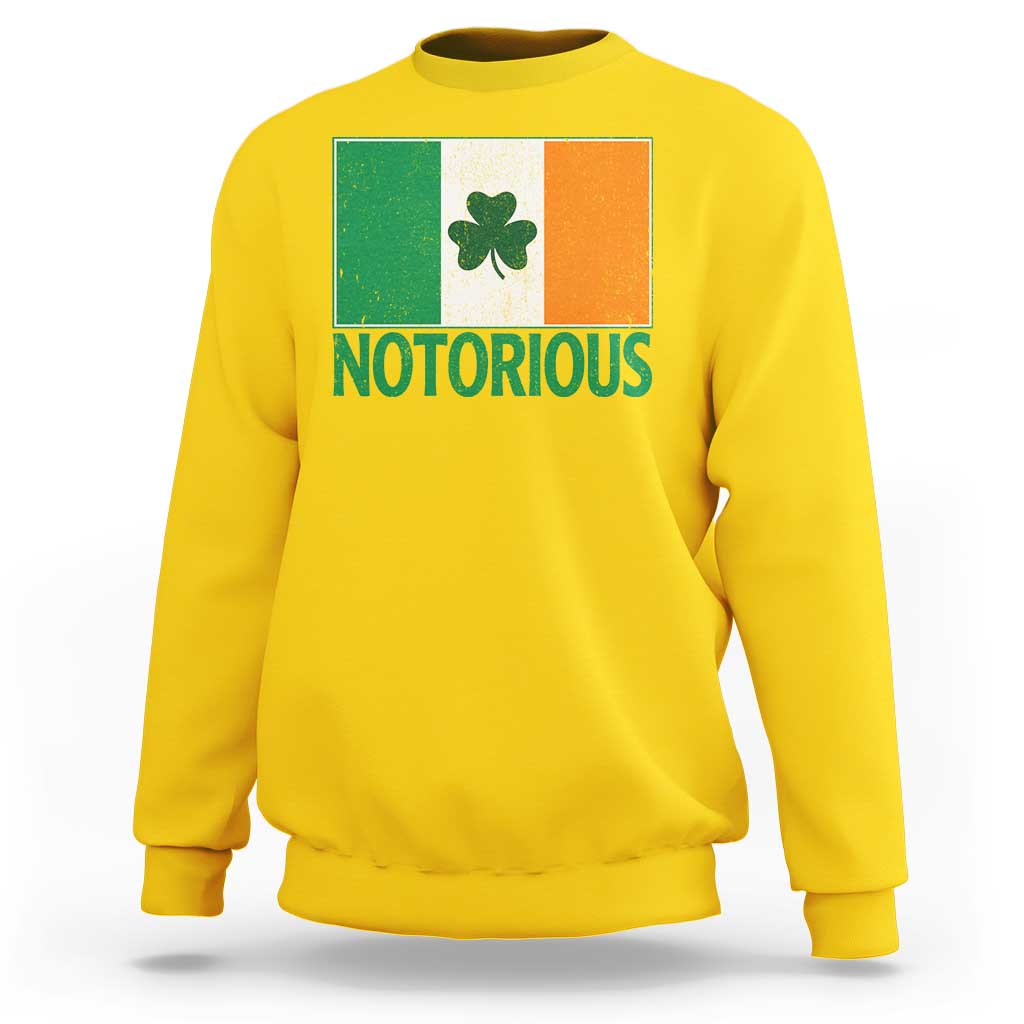 Irish Pride Boxing Fighting Notorious Sweatshirt Vintage Ireland Flag Irish Retro Throwback