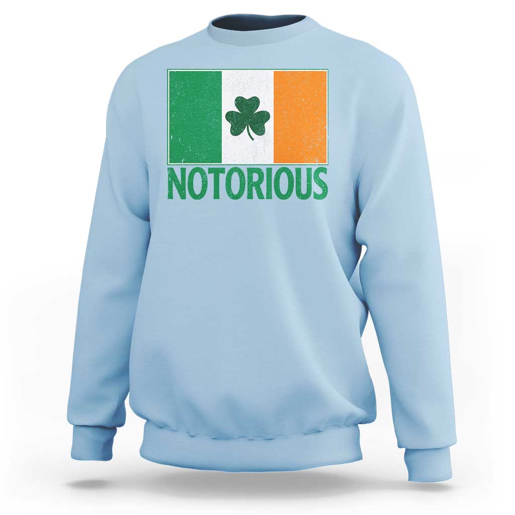Irish Pride Boxing Fighting Notorious Sweatshirt Vintage Ireland Flag Irish Retro Throwback