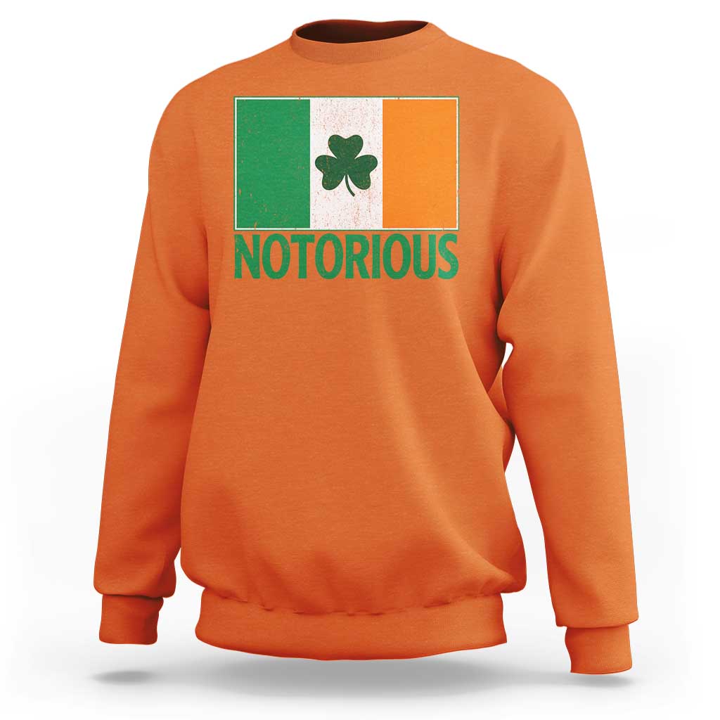 Irish Pride Boxing Fighting Notorious Sweatshirt Vintage Ireland Flag Irish Retro Throwback