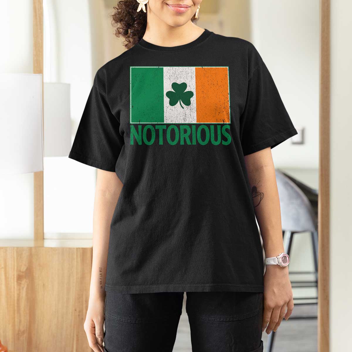 Irish Pride Boxing Fighting Notorious T Shirt For Women Vintage Ireland Flag Irish Retro Throwback