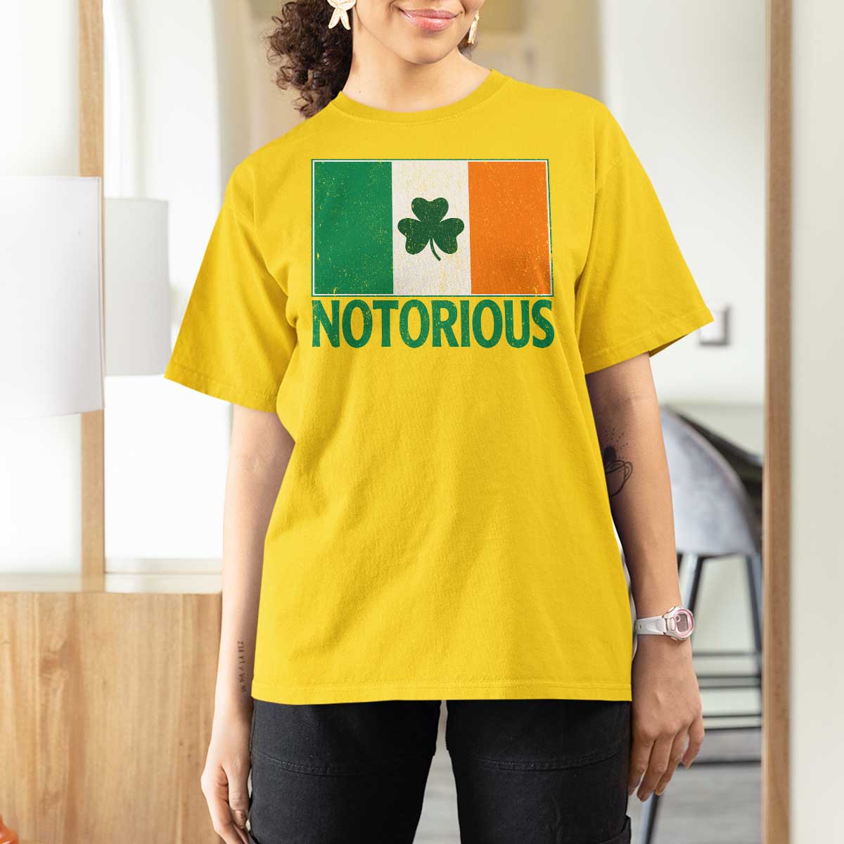 Irish Pride Boxing Fighting Notorious T Shirt For Women Vintage Ireland Flag Irish Retro Throwback