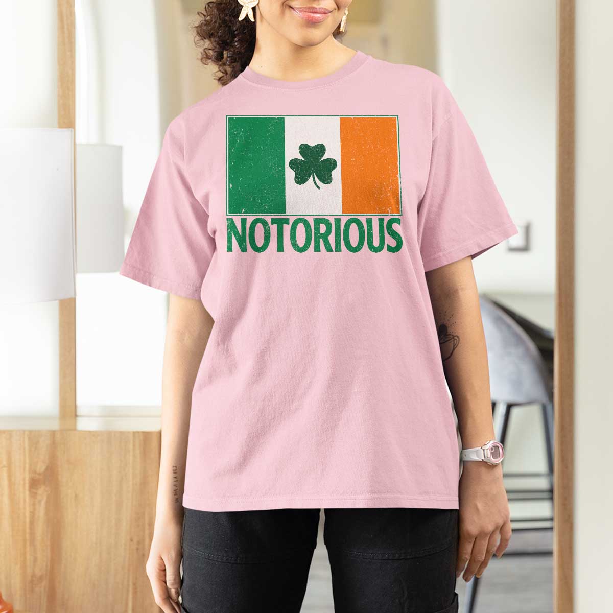 Irish Pride Boxing Fighting Notorious T Shirt For Women Vintage Ireland Flag Irish Retro Throwback