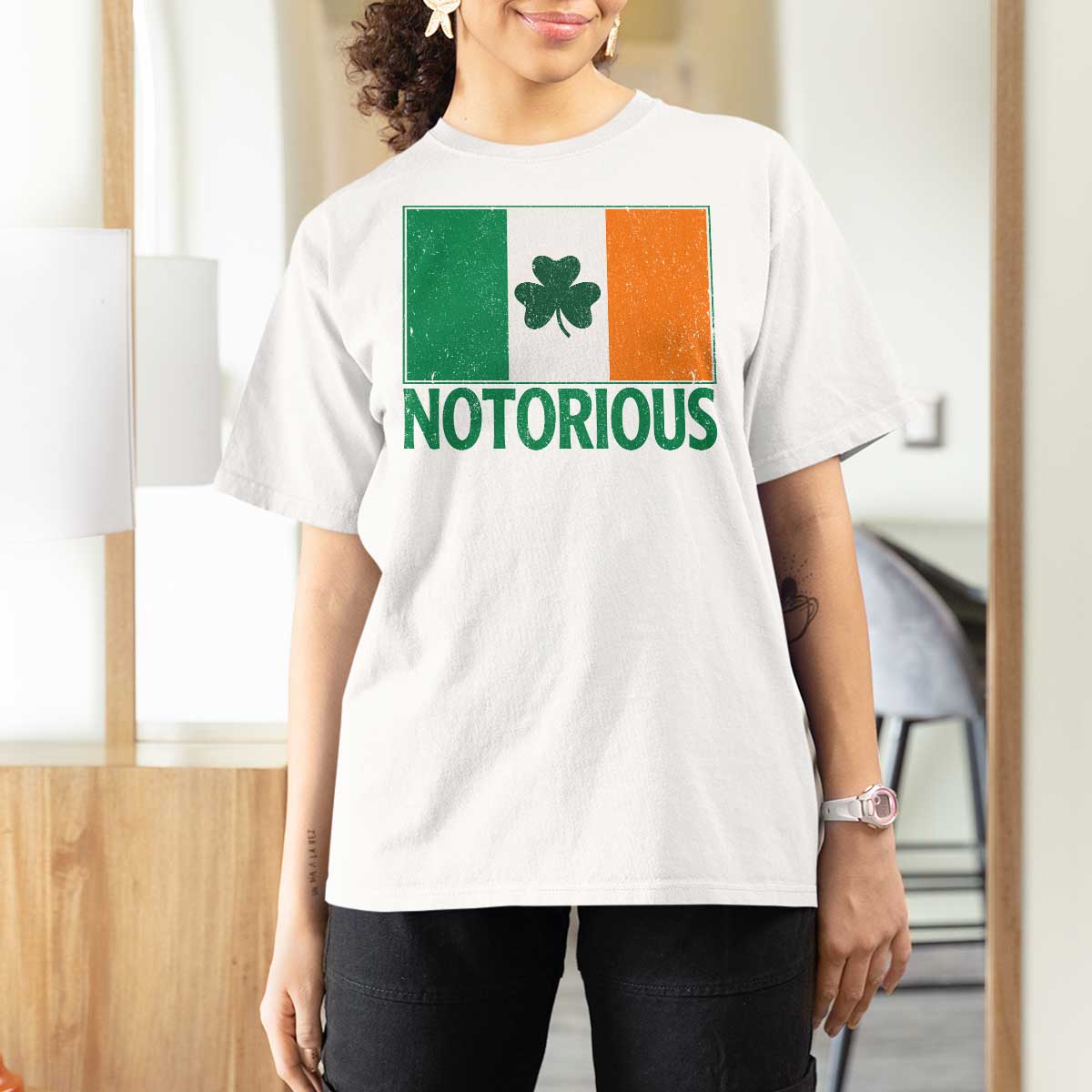 Irish Pride Boxing Fighting Notorious T Shirt For Women Vintage Ireland Flag Irish Retro Throwback