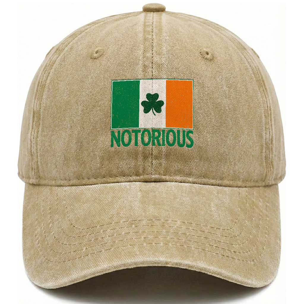 Irish Pride Boxing Fighting Notorious Washed Cotton Baseball Cap Vintage Ireland Flag Irish Retro Throwback