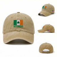 Irish Pride Boxing Fighting Notorious Washed Cotton Baseball Cap Vintage Ireland Flag Irish Retro Throwback