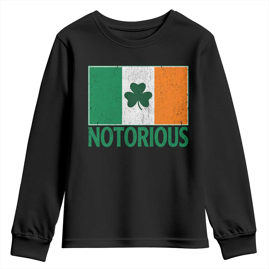 Irish Pride Boxing Fighting Notorious Youth Sweatshirt Vintage Ireland Flag Irish Retro Throwback