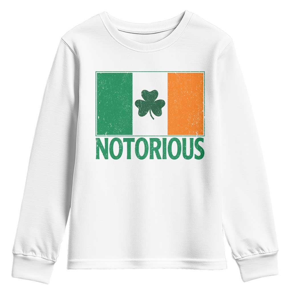 Irish Pride Boxing Fighting Notorious Youth Sweatshirt Vintage Ireland Flag Irish Retro Throwback