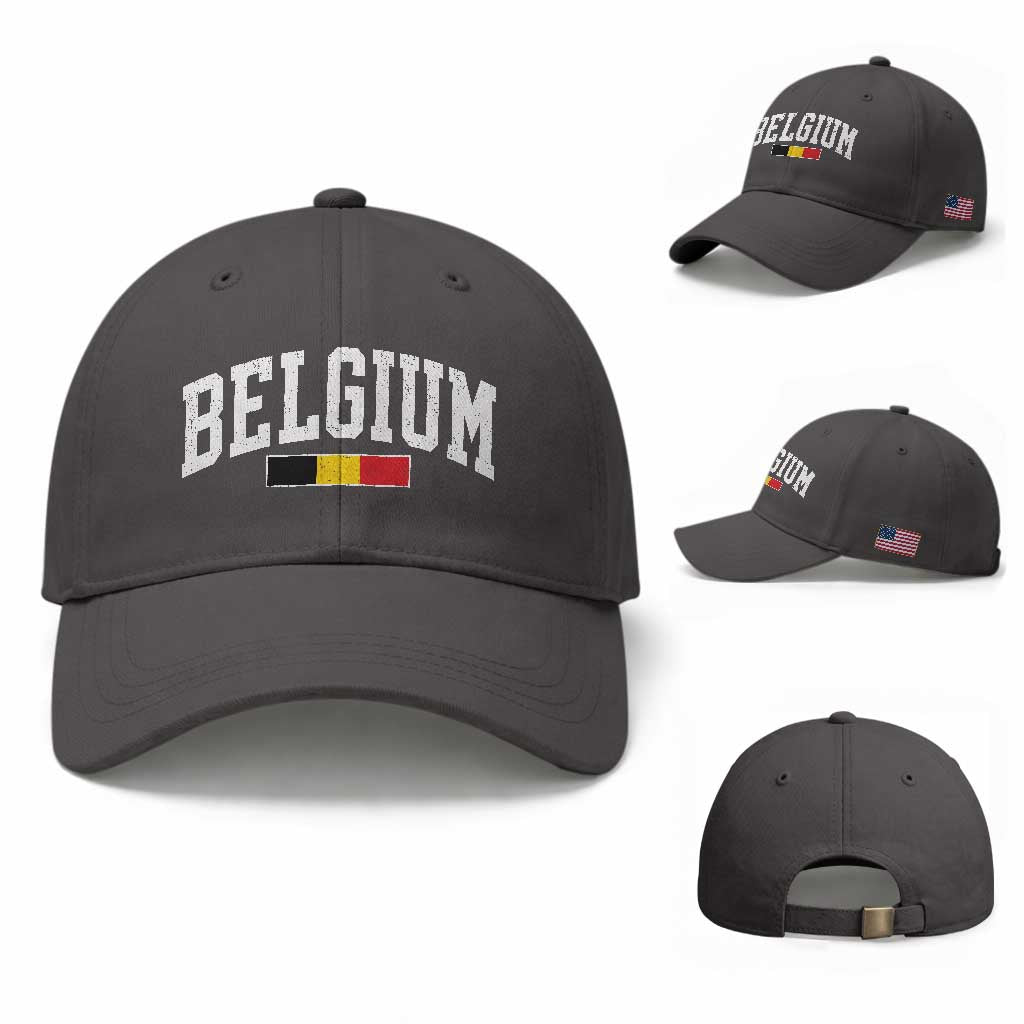 Vintage Belgium Flag Graphic Baseball Cap Belgian Pride Patriotic Gift