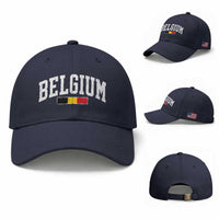 Vintage Belgium Flag Graphic Baseball Cap Belgian Pride Patriotic Gift