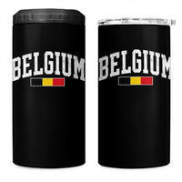 Vintage Belgium Flag Graphic 4 in 1 Can Cooler Tumbler Belgian Pride Patriotic Gift
