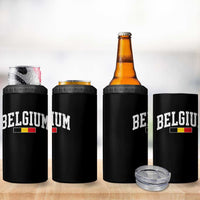 Vintage Belgium Flag Graphic 4 in 1 Can Cooler Tumbler Belgian Pride Patriotic Gift