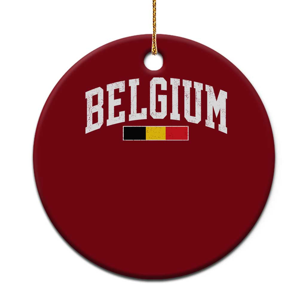 Vintage Belgium Flag Graphic Ceramic Ornament Belgian Pride Patriotic Gift