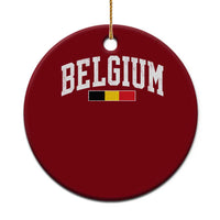 Vintage Belgium Flag Graphic Ceramic Ornament Belgian Pride Patriotic Gift