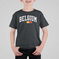 Vintage Belgium Flag Graphic T Shirt For Kid Belgian Pride Patriotic Gift