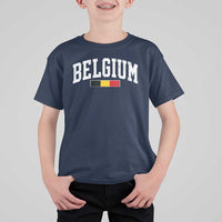 Vintage Belgium Flag Graphic T Shirt For Kid Belgian Pride Patriotic Gift