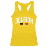 Vintage Belgium Flag Graphic Racerback Tank Top Belgian Pride Patriotic Gift