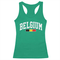 Vintage Belgium Flag Graphic Racerback Tank Top Belgian Pride Patriotic Gift