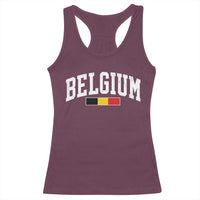 Vintage Belgium Flag Graphic Racerback Tank Top Belgian Pride Patriotic Gift