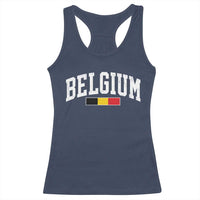 Vintage Belgium Flag Graphic Racerback Tank Top Belgian Pride Patriotic Gift