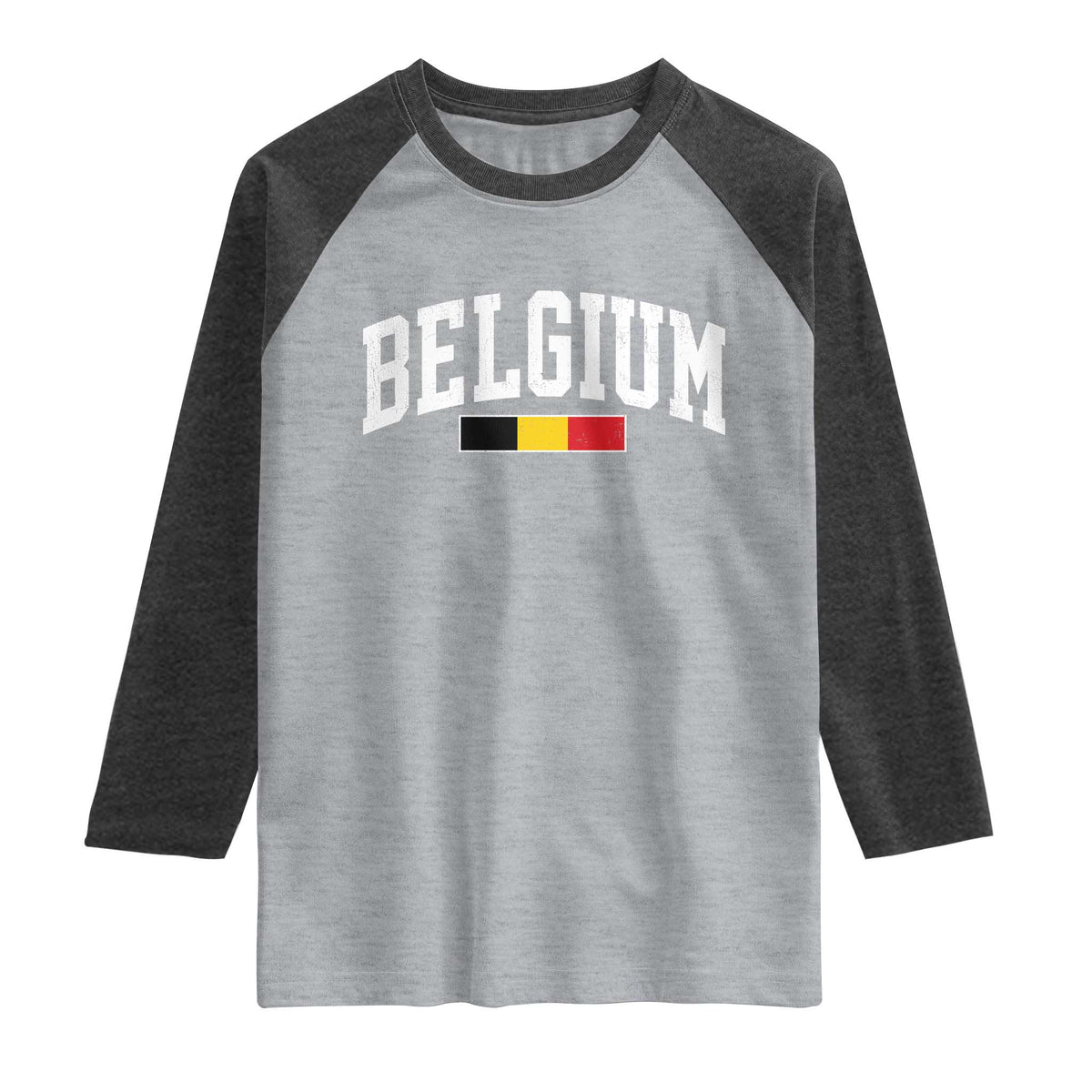 Vintage Belgium Flag Graphic Raglan Shirt Belgian Pride Patriotic Gift
