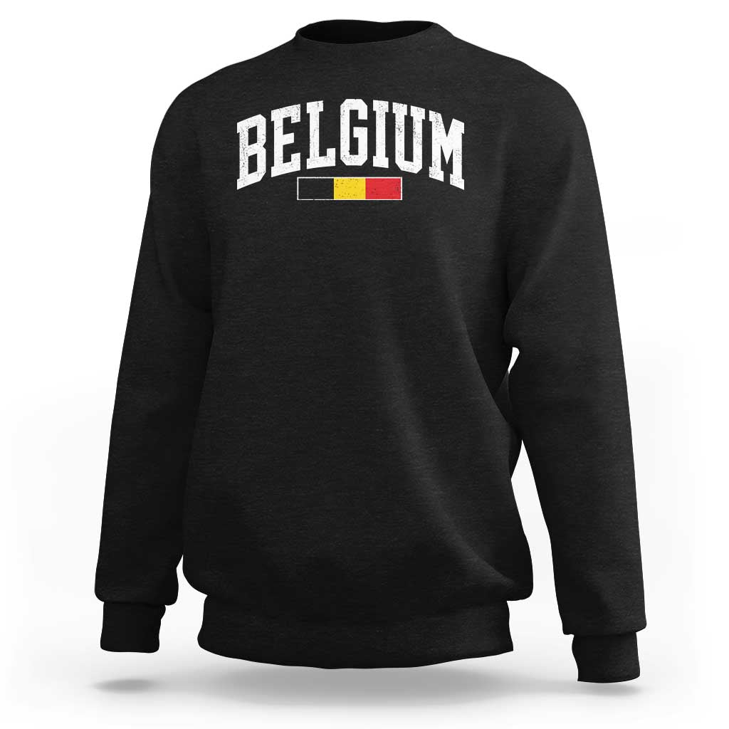 Vintage Belgium Flag Graphic Sweatshirt Belgian Pride Patriotic Gift