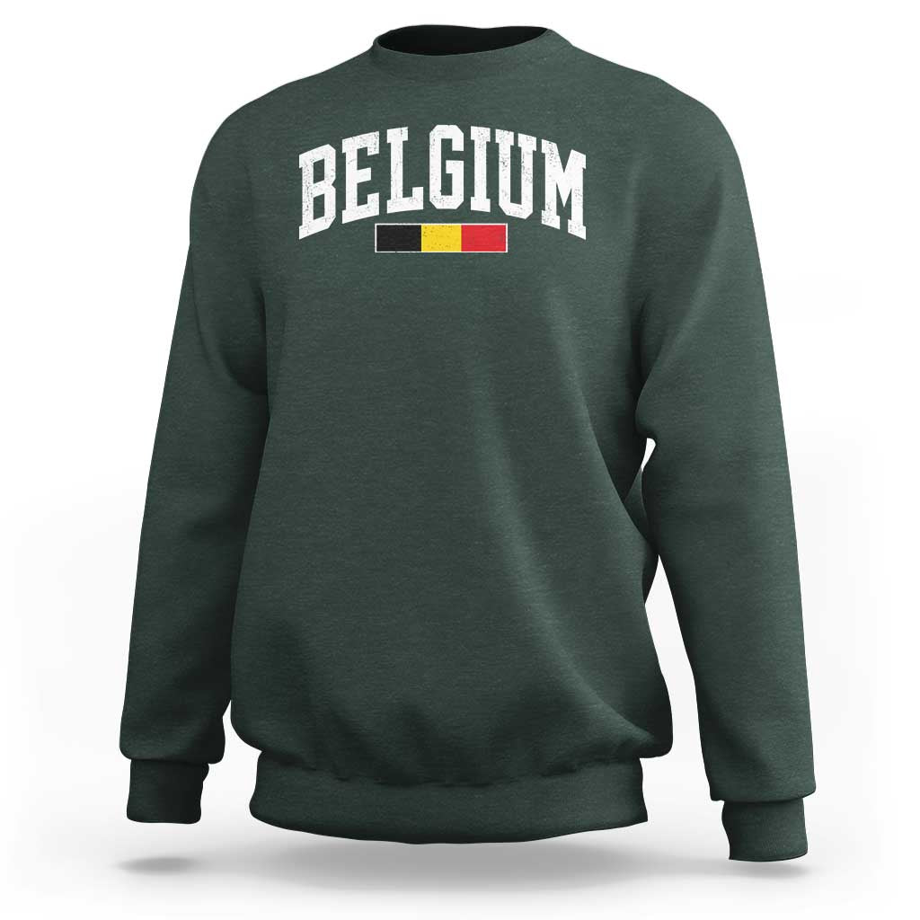 Vintage Belgium Flag Graphic Sweatshirt Belgian Pride Patriotic Gift
