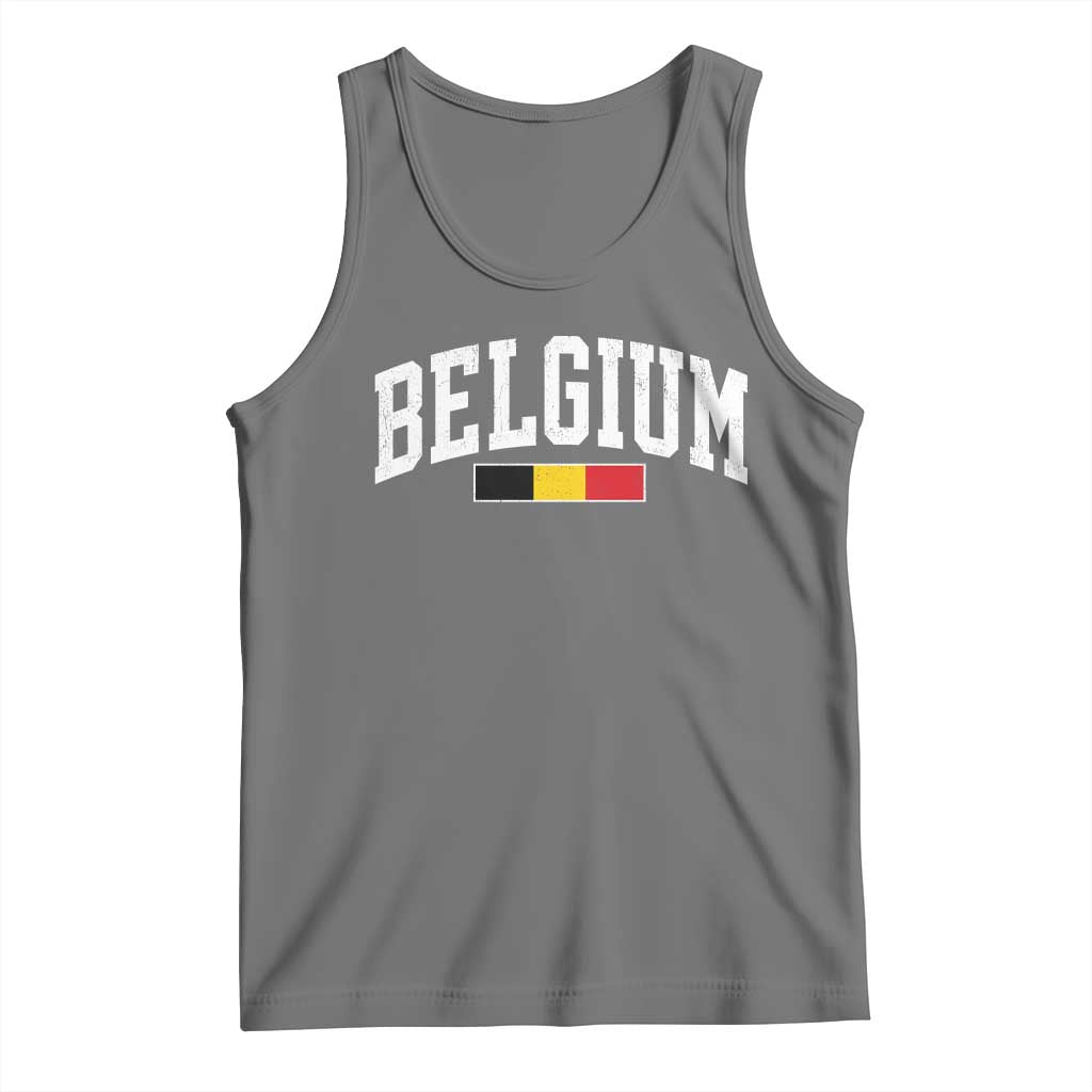 Vintage Belgium Flag Graphic Tank Top Belgian Pride Patriotic Gift