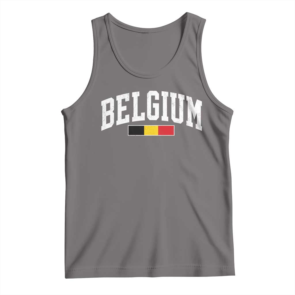 Vintage Belgium Flag Graphic Tank Top Belgian Pride Patriotic Gift