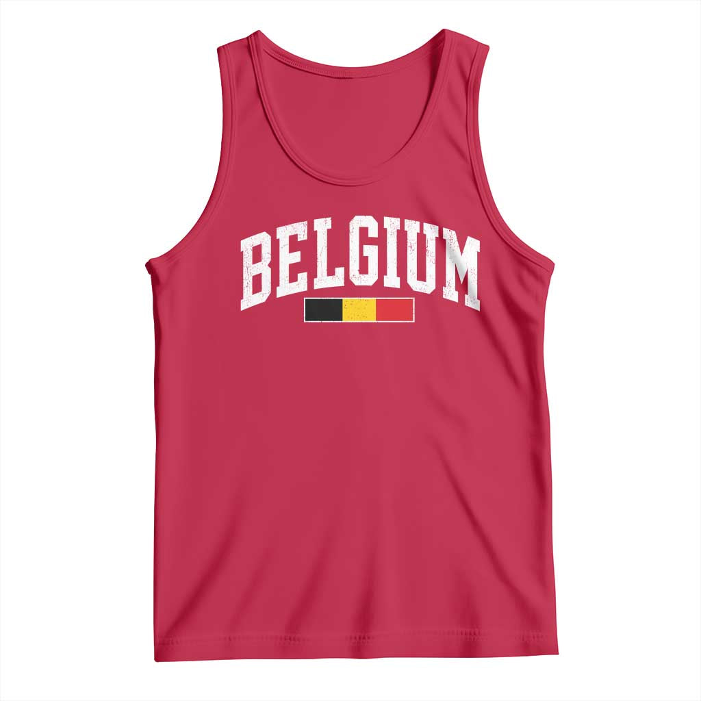 Vintage Belgium Flag Graphic Tank Top Belgian Pride Patriotic Gift