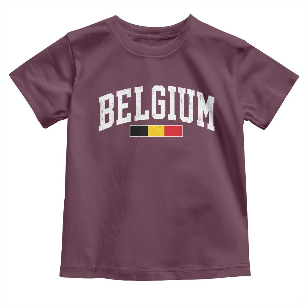 Vintage Belgium Flag Graphic Toddler T Shirt Belgian Pride Patriotic Gift