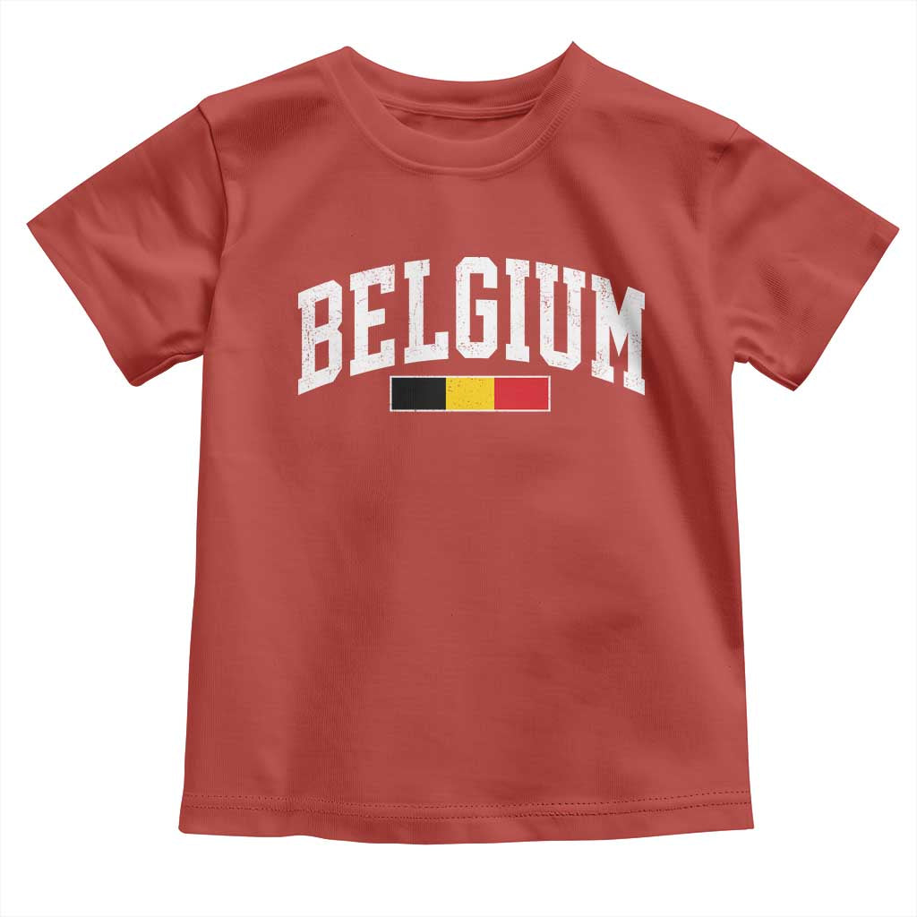 Vintage Belgium Flag Graphic Toddler T Shirt Belgian Pride Patriotic Gift