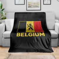 Vintage Belgium Soccer Flag with Lion Graphic Throw Blanket Belgian Football Pride Gift for Fans