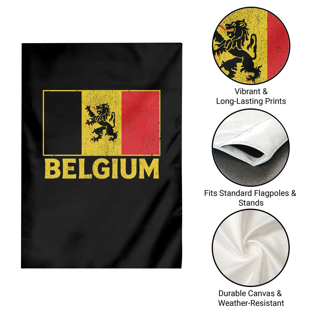 Vintage Belgium Soccer Flag with Lion Graphic Garden Flag Belgian Football Pride Gift for Fans