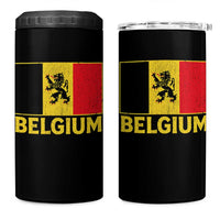 Vintage Belgium Soccer Flag with Lion Graphic 4 in 1 Can Cooler Tumbler Belgian Football Pride Gift for Fans