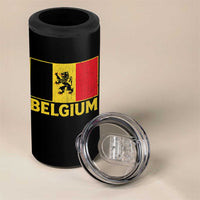 Vintage Belgium Soccer Flag with Lion Graphic 4 in 1 Can Cooler Tumbler Belgian Football Pride Gift for Fans