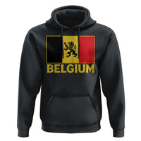 Vintage Belgium Soccer Flag with Lion Graphic Hoodie Belgian Football Pride Gift for Fans