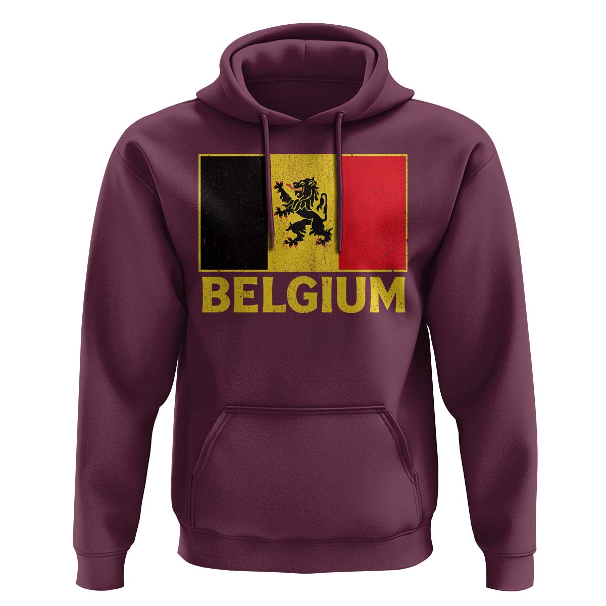 Vintage Belgium Soccer Flag with Lion Graphic Hoodie Belgian Football Pride Gift for Fans