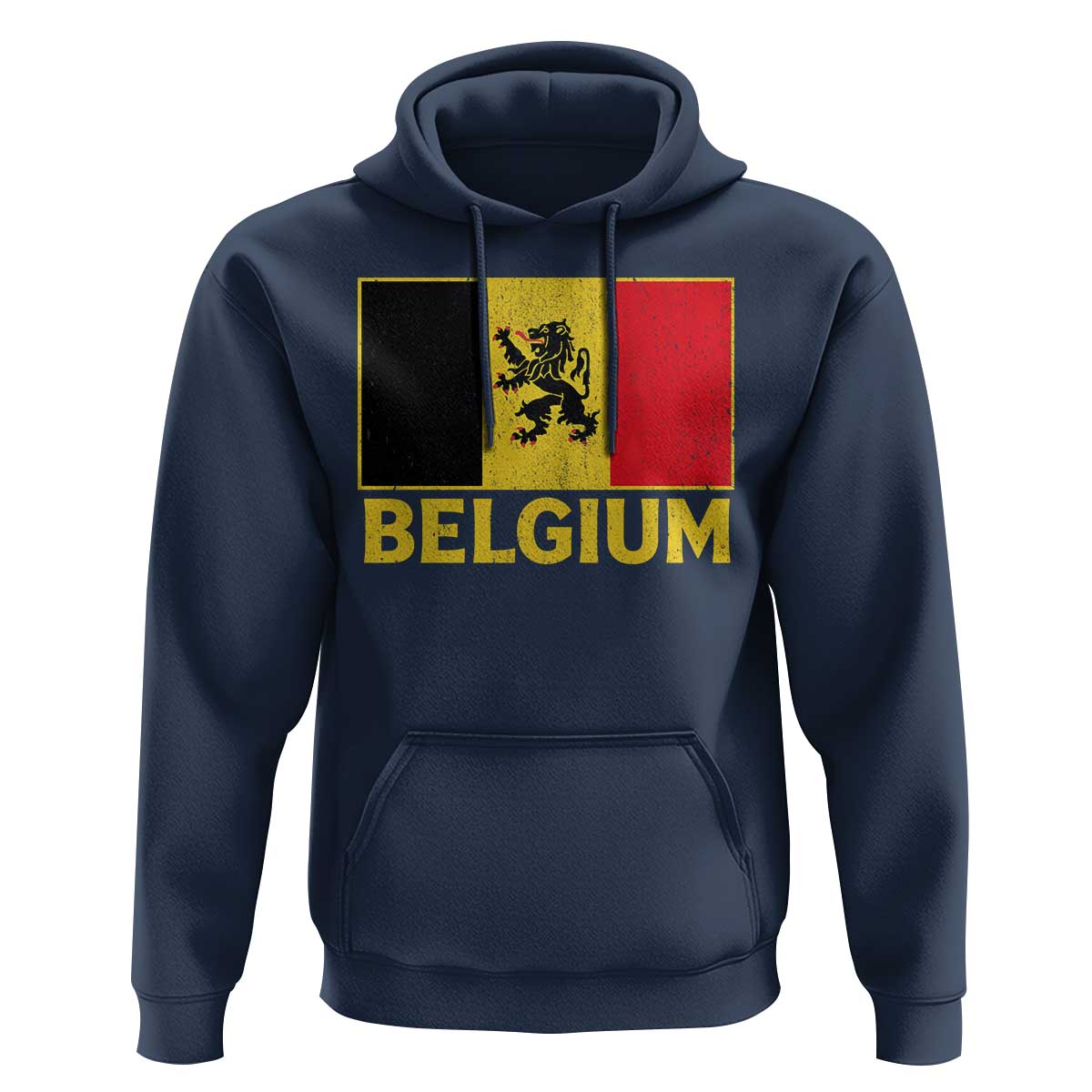 Vintage Belgium Soccer Flag with Lion Graphic Hoodie Belgian Football Pride Gift for Fans