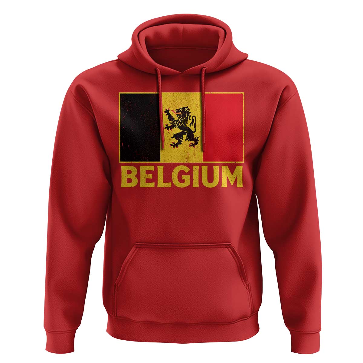 Vintage Belgium Soccer Flag with Lion Graphic Hoodie Belgian Football Pride Gift for Fans