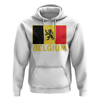 Vintage Belgium Soccer Flag with Lion Graphic Hoodie Belgian Football Pride Gift for Fans