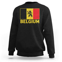 Vintage Belgium Soccer Flag with Lion Graphic Sweatshirt Belgian Football Pride Gift for Fans