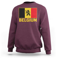 Vintage Belgium Soccer Flag with Lion Graphic Sweatshirt Belgian Football Pride Gift for Fans