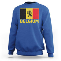 Vintage Belgium Soccer Flag with Lion Graphic Sweatshirt Belgian Football Pride Gift for Fans