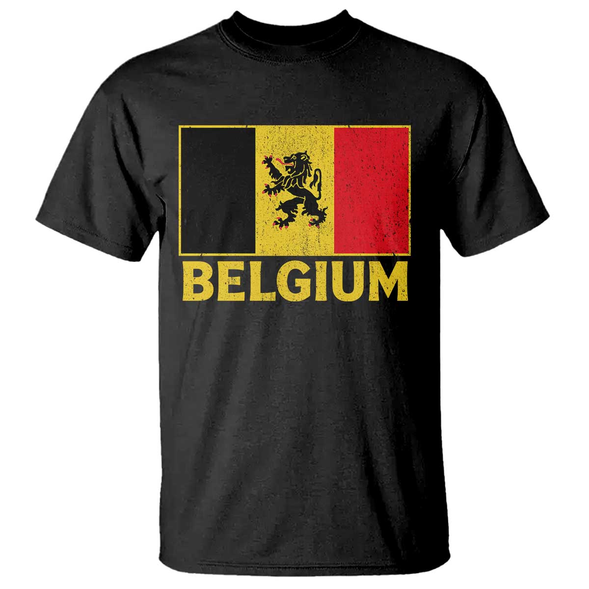 Vintage Belgium Soccer Flag with Lion Graphic T Shirt Belgian Football Pride Gift for Fans
